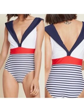 ModCloth X High Dive Nautical Chronicles One Piece Swimsuit Bathing Suit